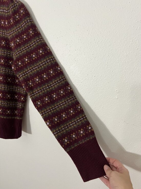 FAHERTY Women’s Highland Fair Isle Sweater Merino Wool Blend Size Small - Picture 5 of 15